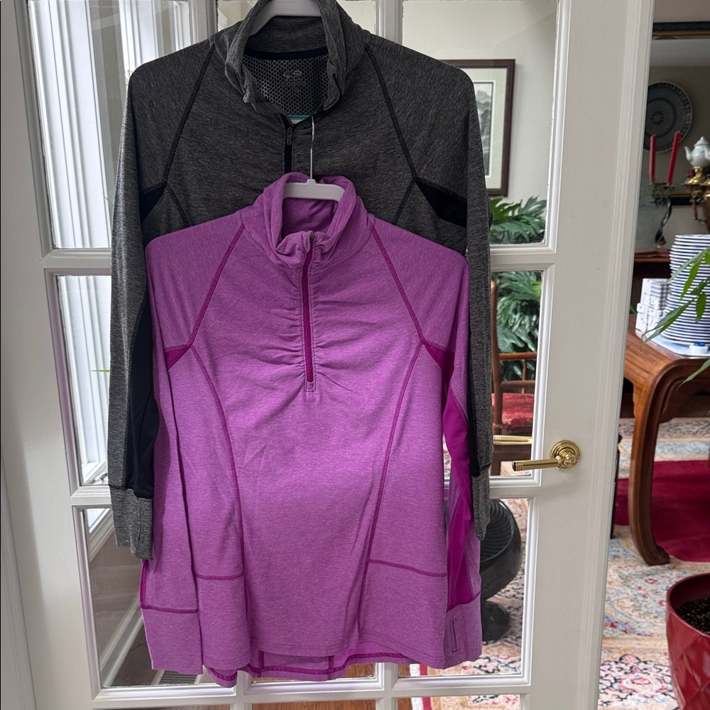 Champion two pink and Gray Quarter-Zip Pullover
